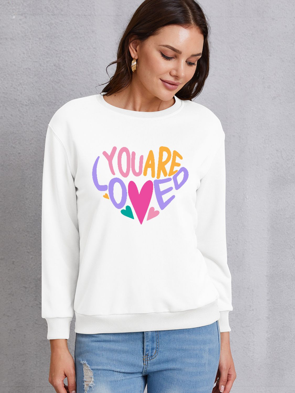 YOU ARE LOVED Dropped Shoulder Sweatshirt 