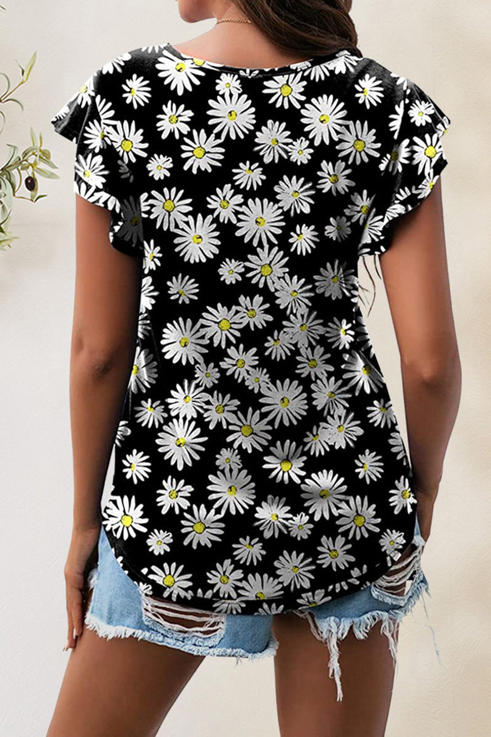 Printed Round Neck Short Sleeve T-Shirt