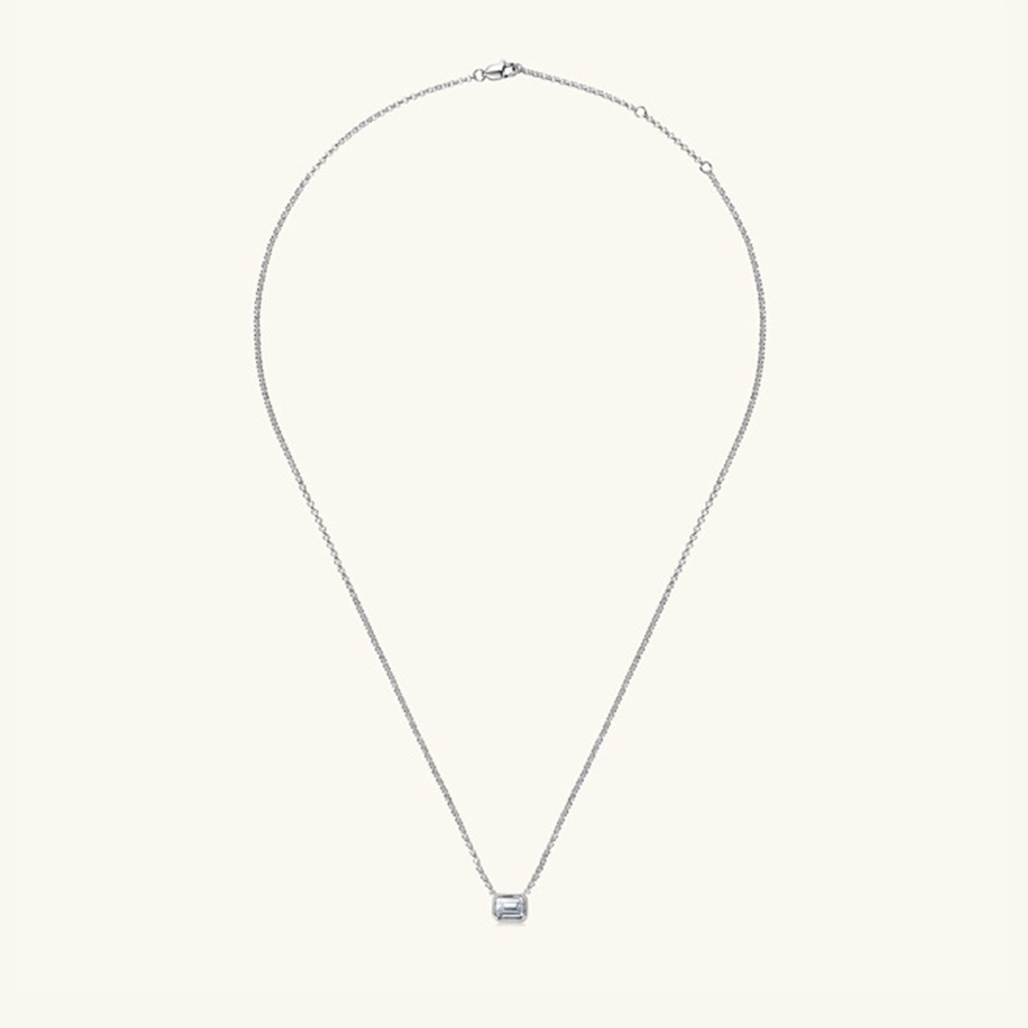 1 Carat Moissanite 925 Sterling Silver Pendant Necklace 