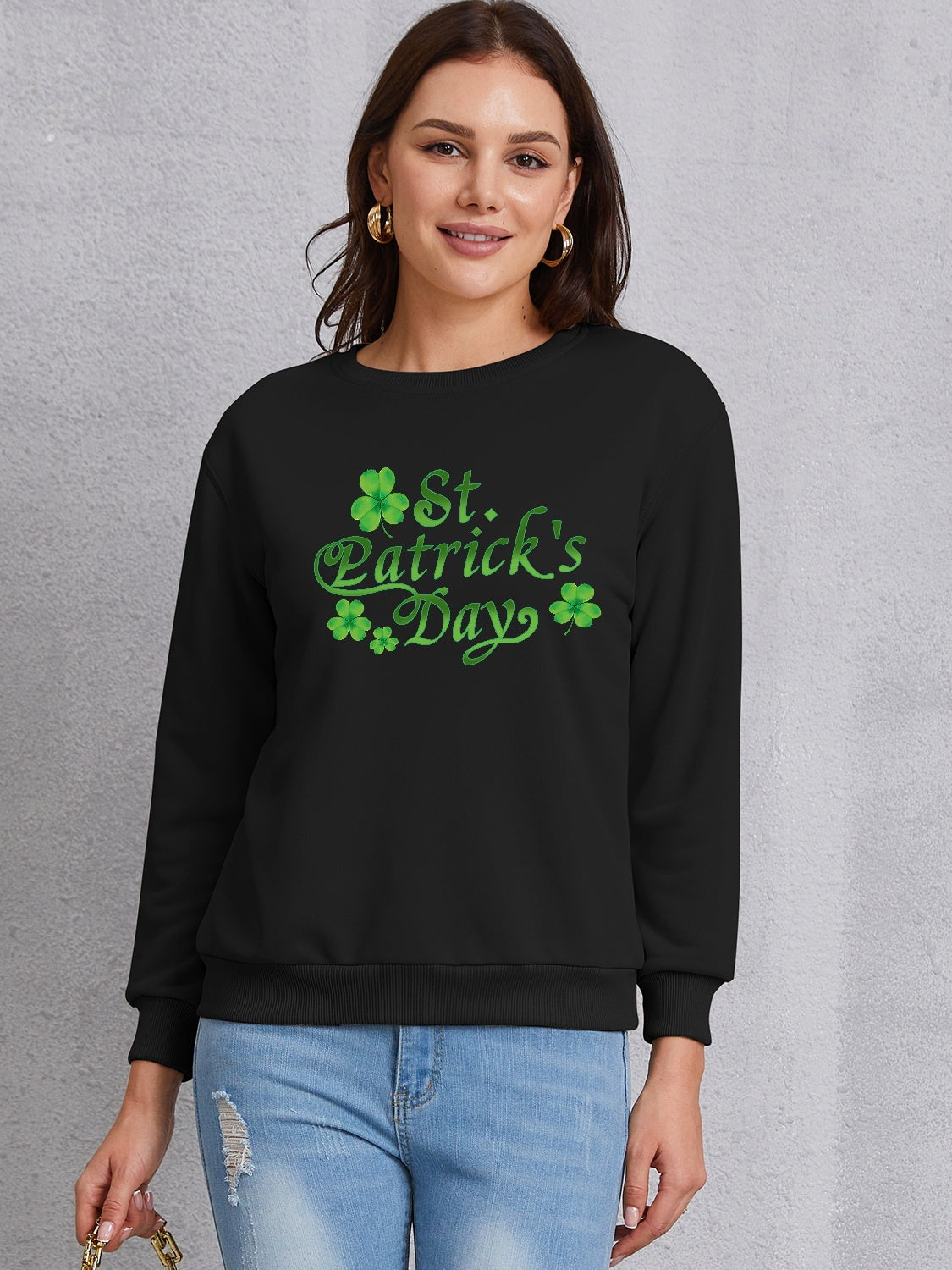 ST. PATRICK'S DAY Round Neck Dropped Shoulder Sweatshirt 