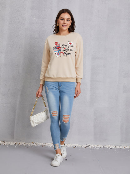 ALL YOU NEED IS LOVE Round Neck Sweatshirt 