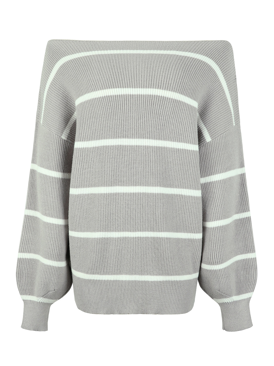 Striped Dropped Shoulder Pullover Sweater 