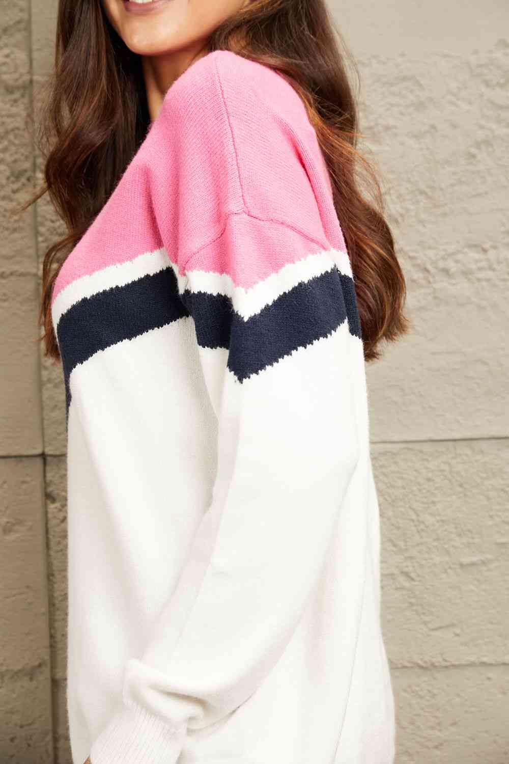 e.Luna Chevron Pullover Sweater 