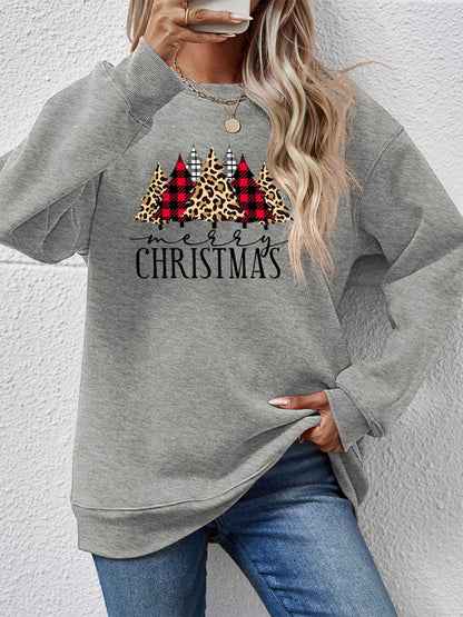 MERRY CHRISTMAS Round Neck Long Sleeve Sweatshirt