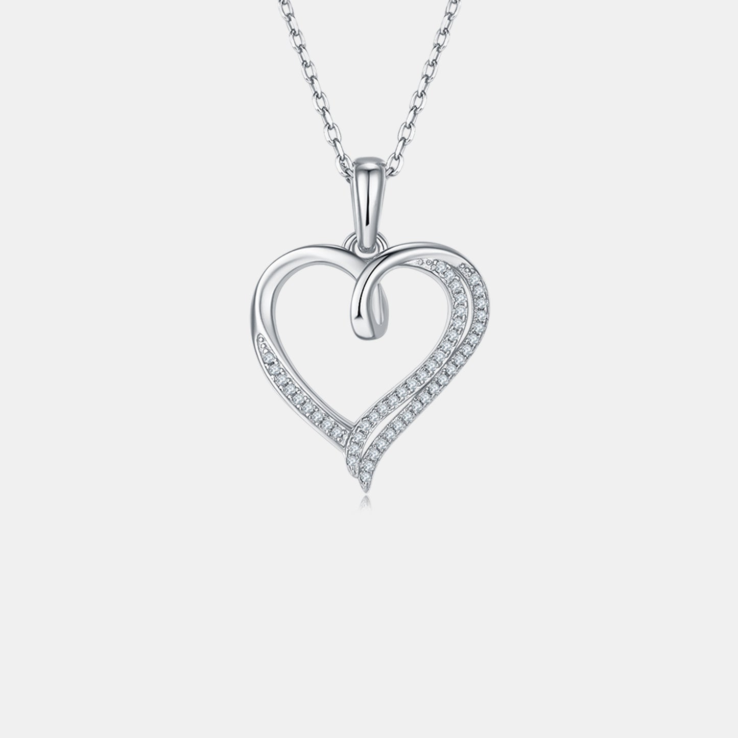 Moissanite 925 Sterling Silver Heart Shape Necklace 