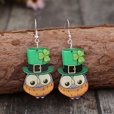 Acrylic Owl Dangle Earrings 