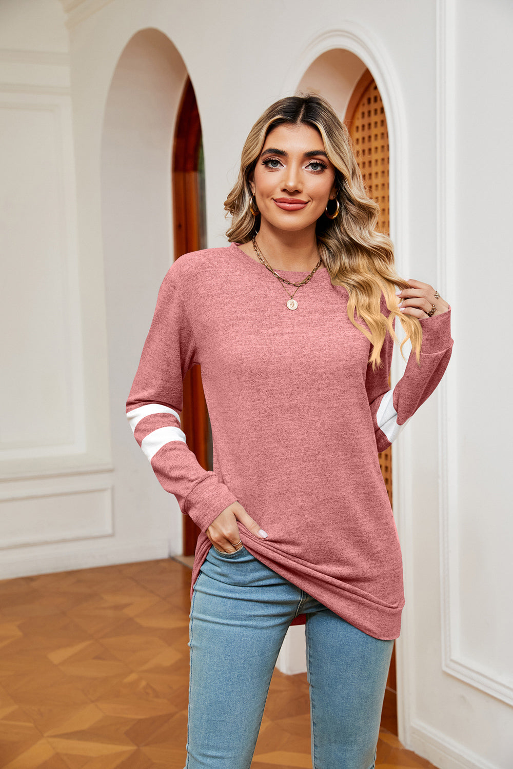 Round Neck Long Sleeve Top 