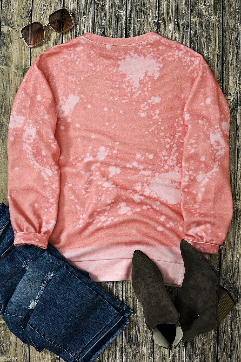 Tie-Dye Round Neck Dropped Shoulder Sweatshirt 