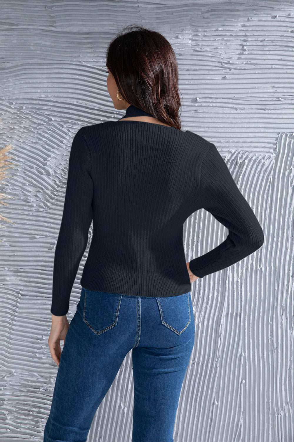 Halter Neck Long Sleeve Sweater 