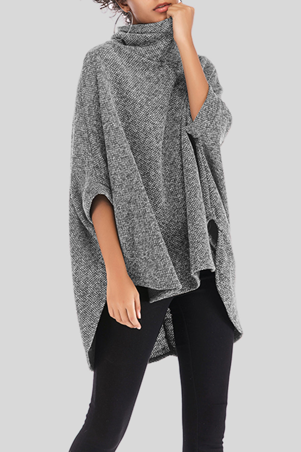 Turtleneck Batwing Sleeve Sweater 