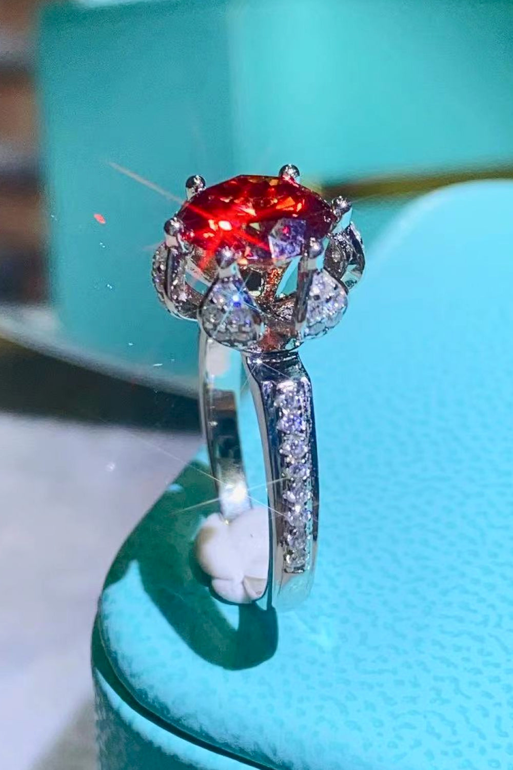 2 Carat Moissanite 6-Prong Ring in Phoenix Fire 