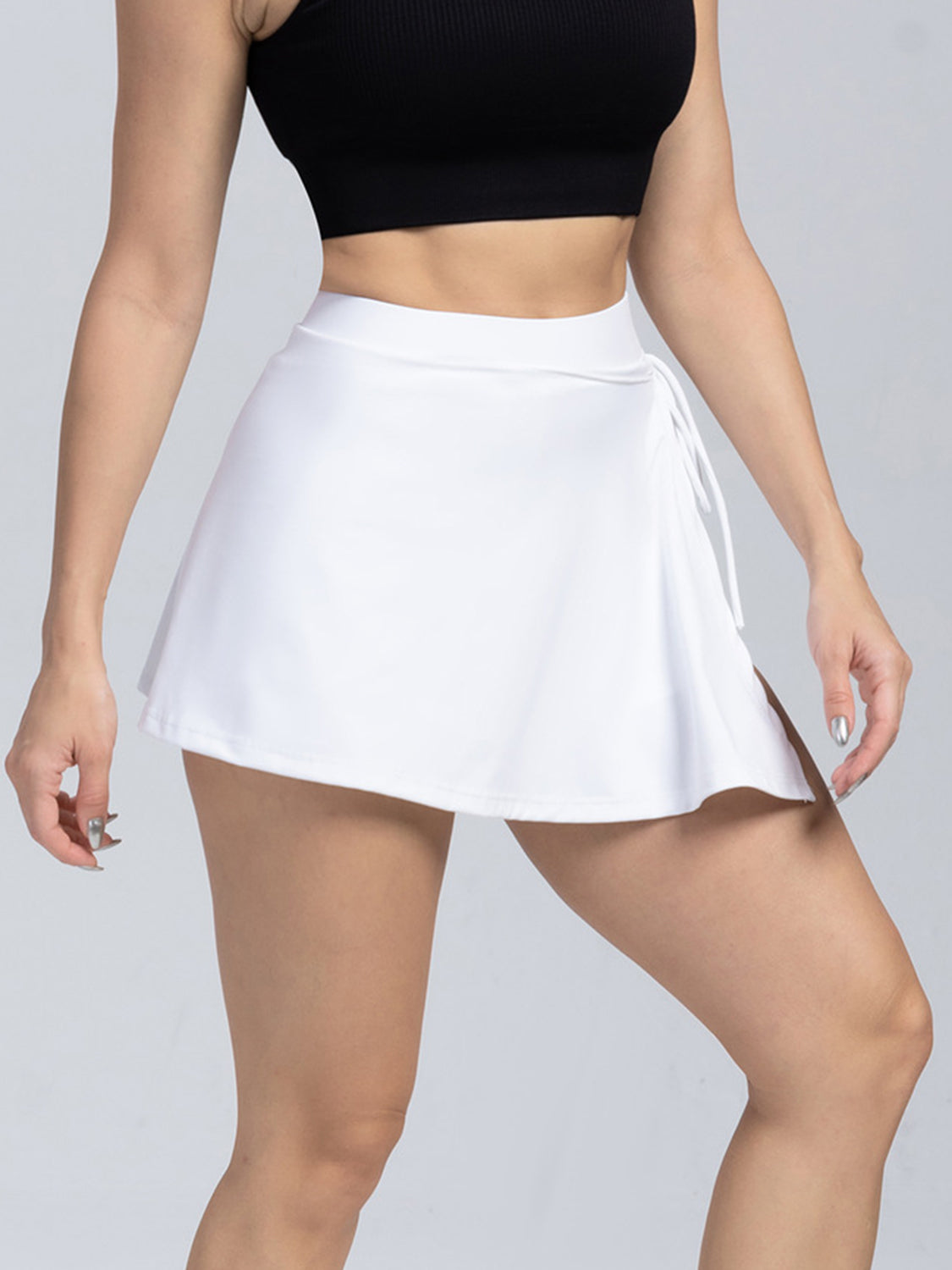 Tied High Waist Active Shorts 