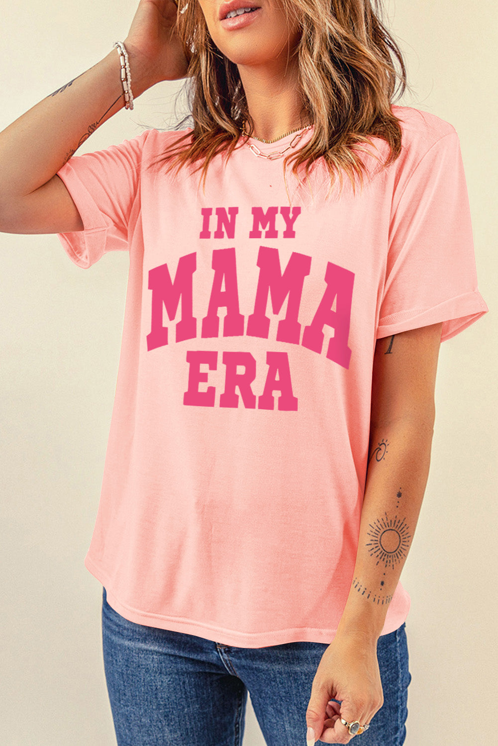 IN MY MAMA ERA Round Neck T-Shirt - Babbazon Camisole