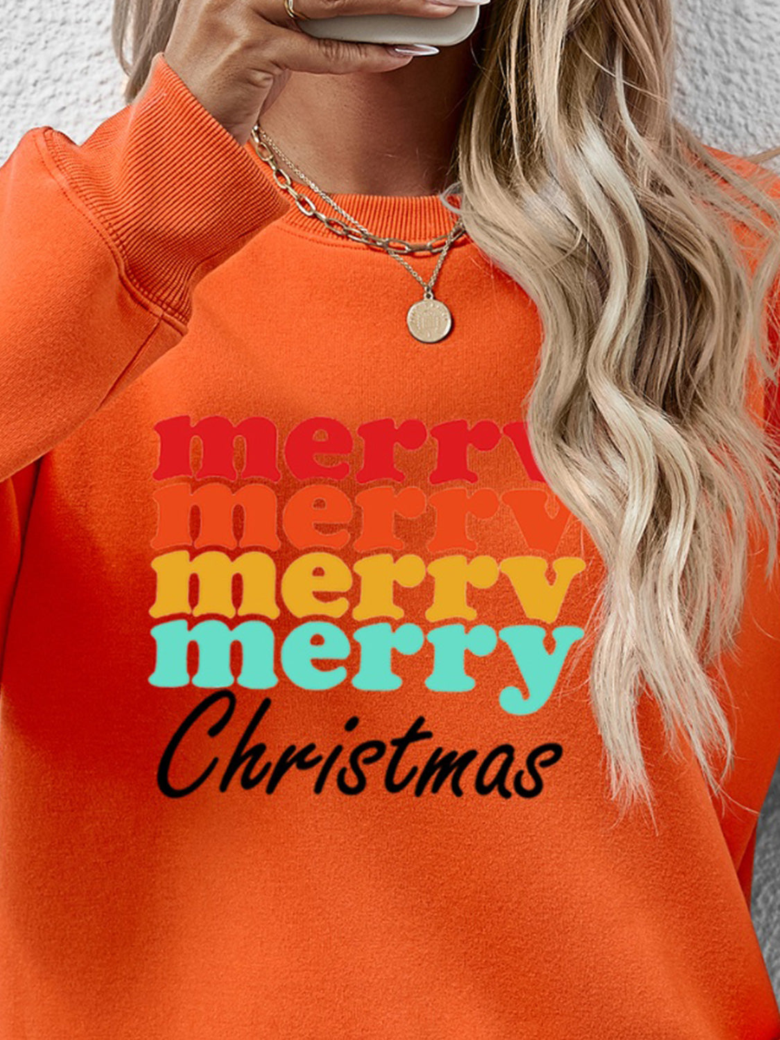 MERRY CHRISTMAS Graphic Long Sleeve Sweatshirt