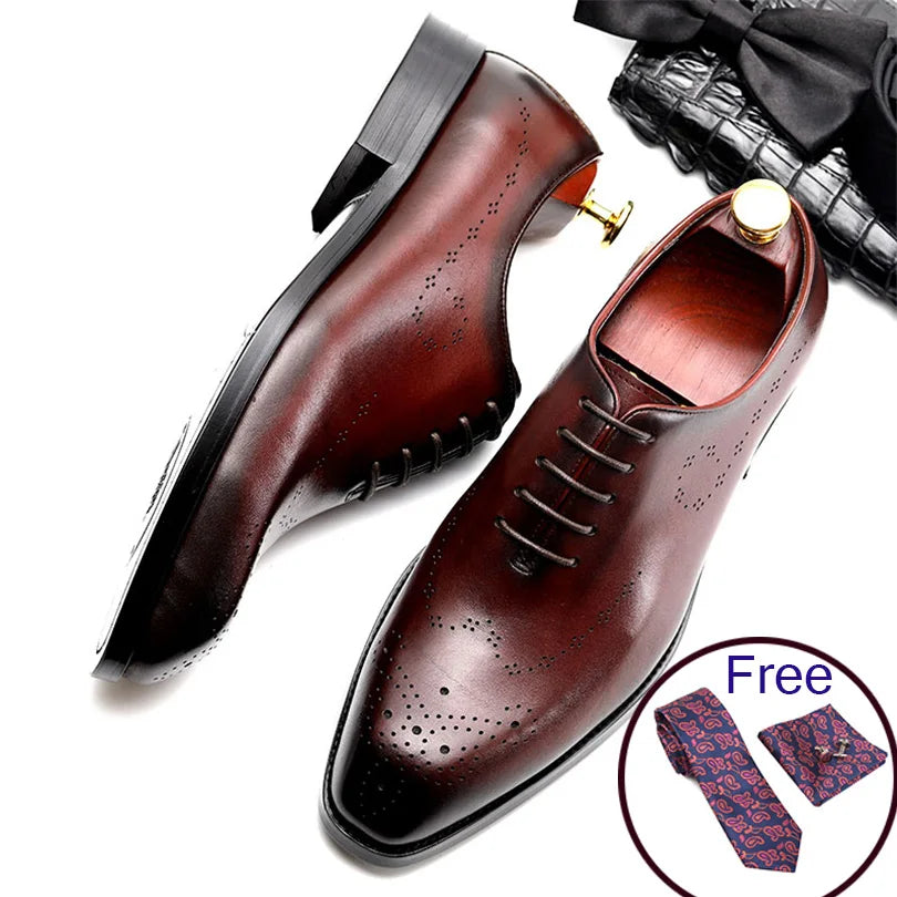 Men Leather Shoes Business Dress Suit Men Brand 