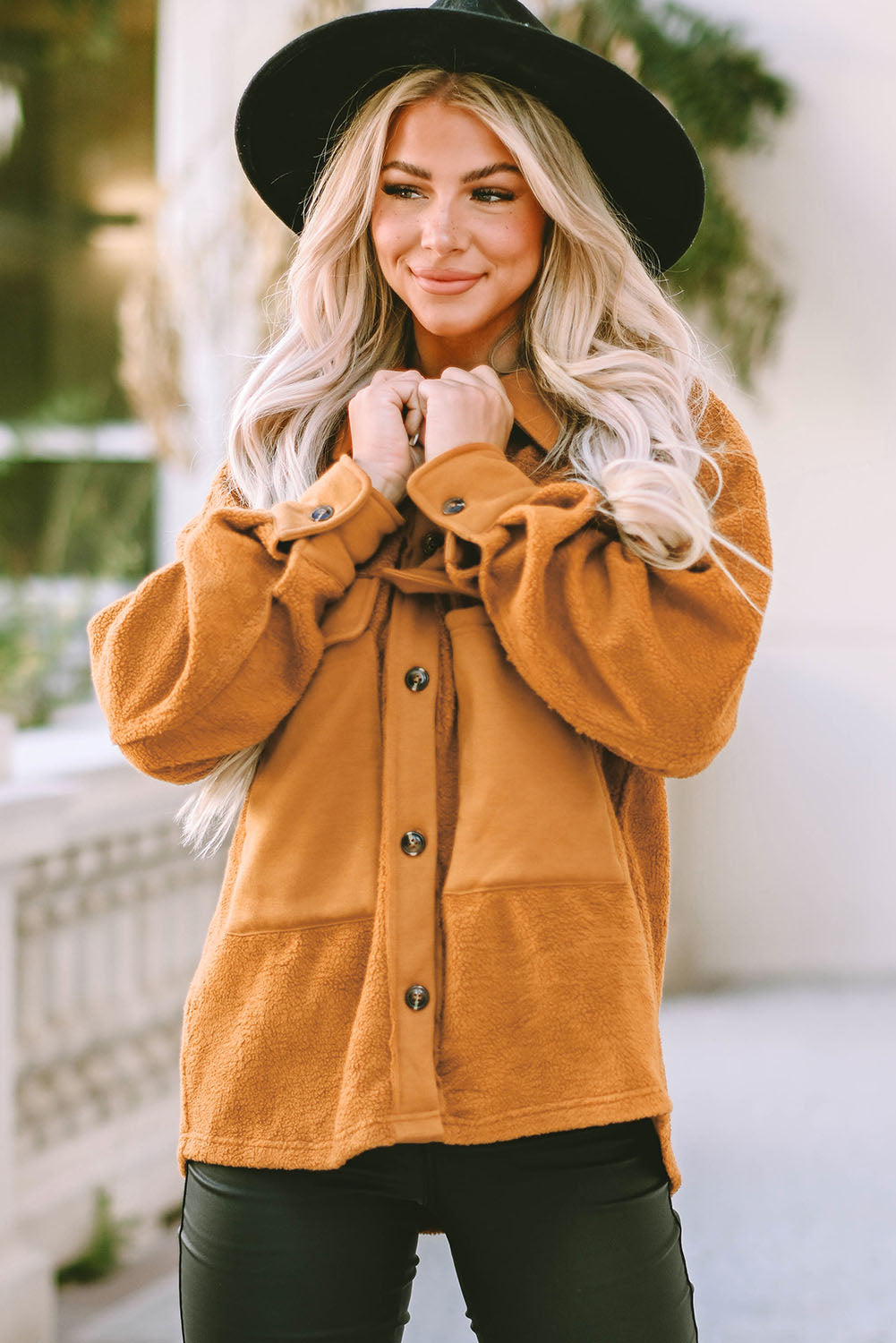 Collared Neck Button Down Jacket 