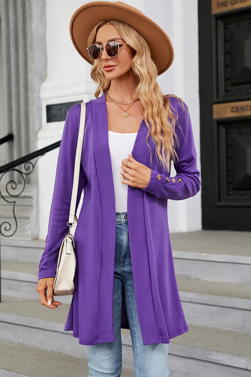 Open Front Long Sleeve Cardigan 