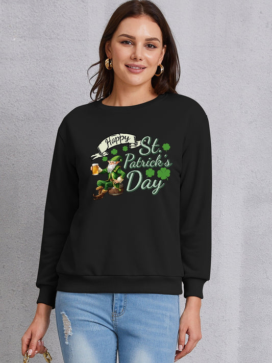 HAPPY ST. PATRICK'S DAY Round Neck Sweatshirt 