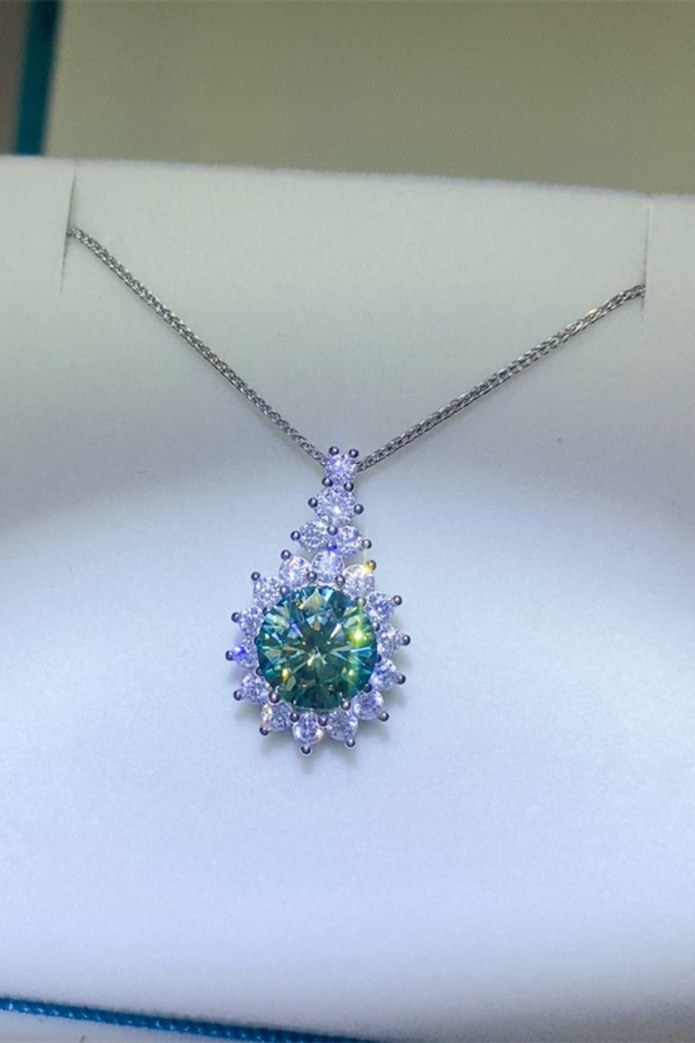 3 Carat Moissanite 925 Sterling Silver Pendant Necklace 