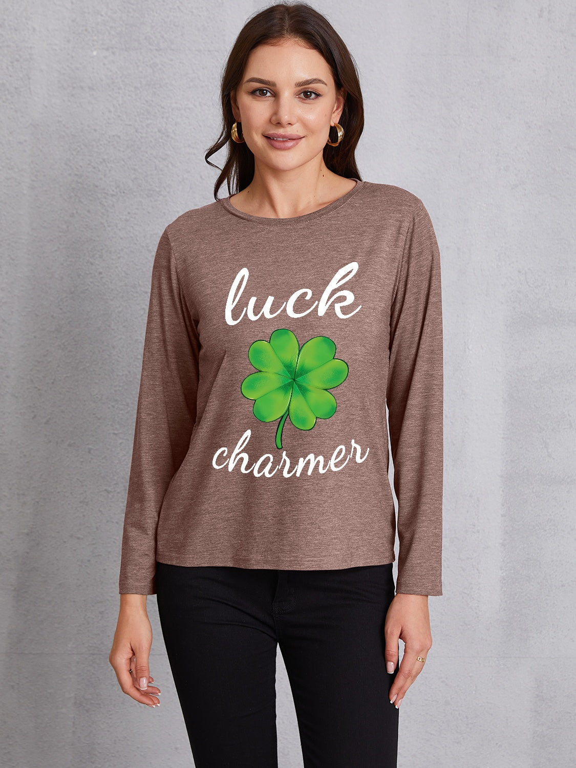 LUCK CHARMER Lucky Clover Round Neck T-Shirt 