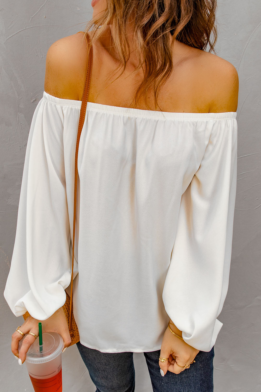 Off-Shoulder Balloon Sleeve Top 