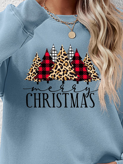 MERRY CHRISTMAS Round Neck Long Sleeve Sweatshirt 