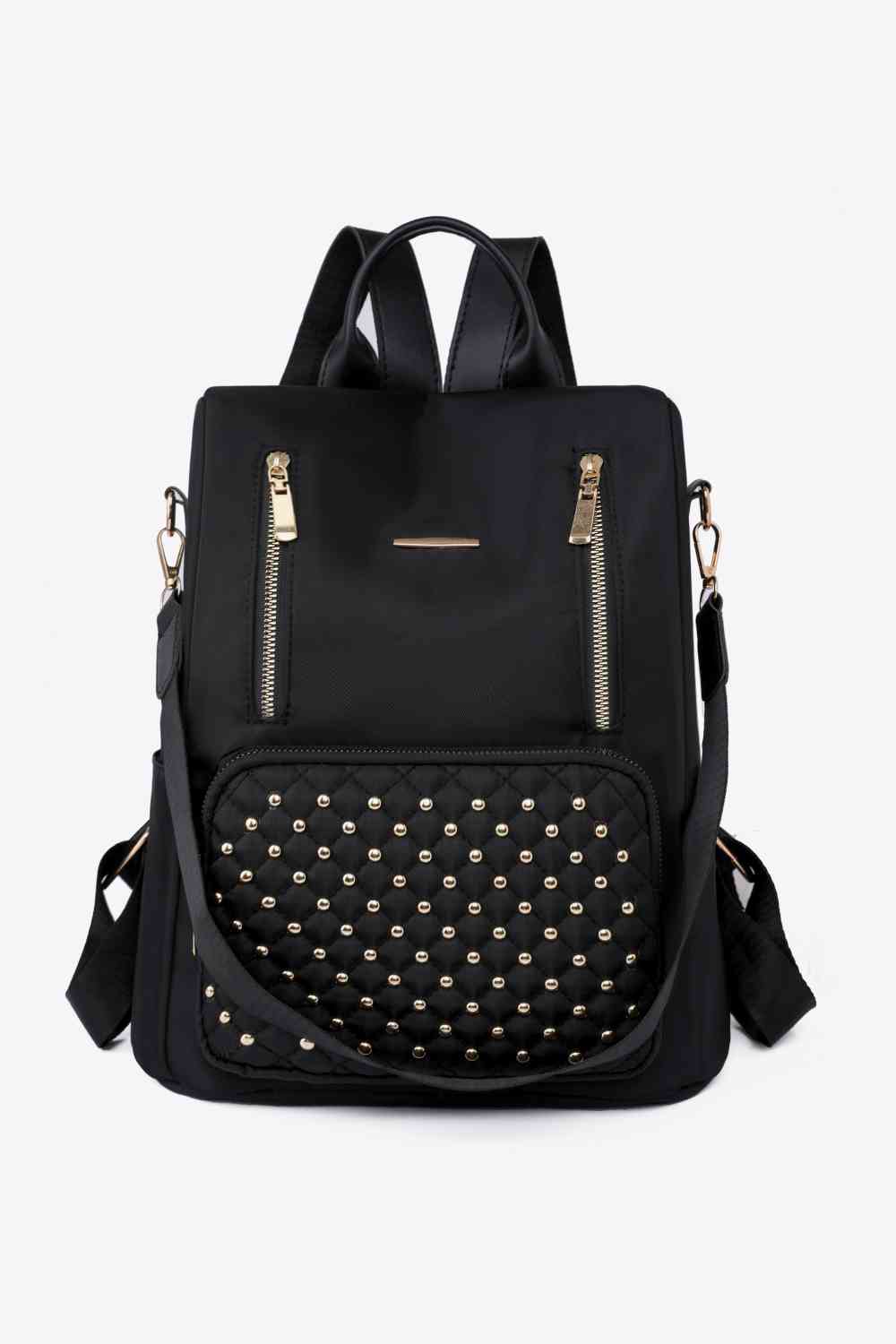 Zipper Pocket Beaded Backpack 