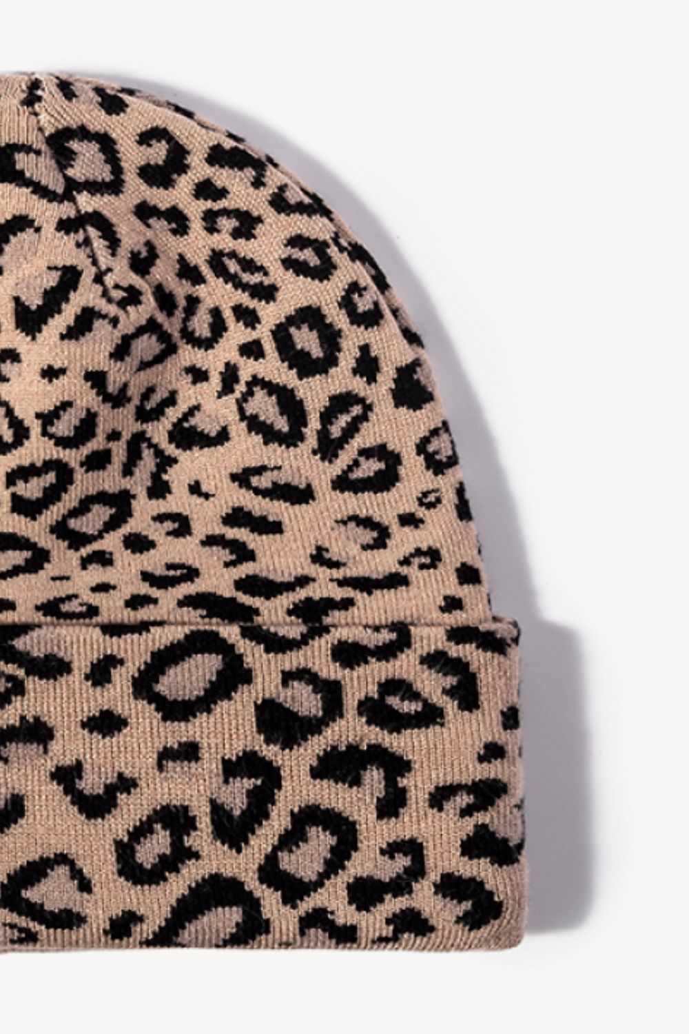 Leopard Pattern Cuffed Beanie 