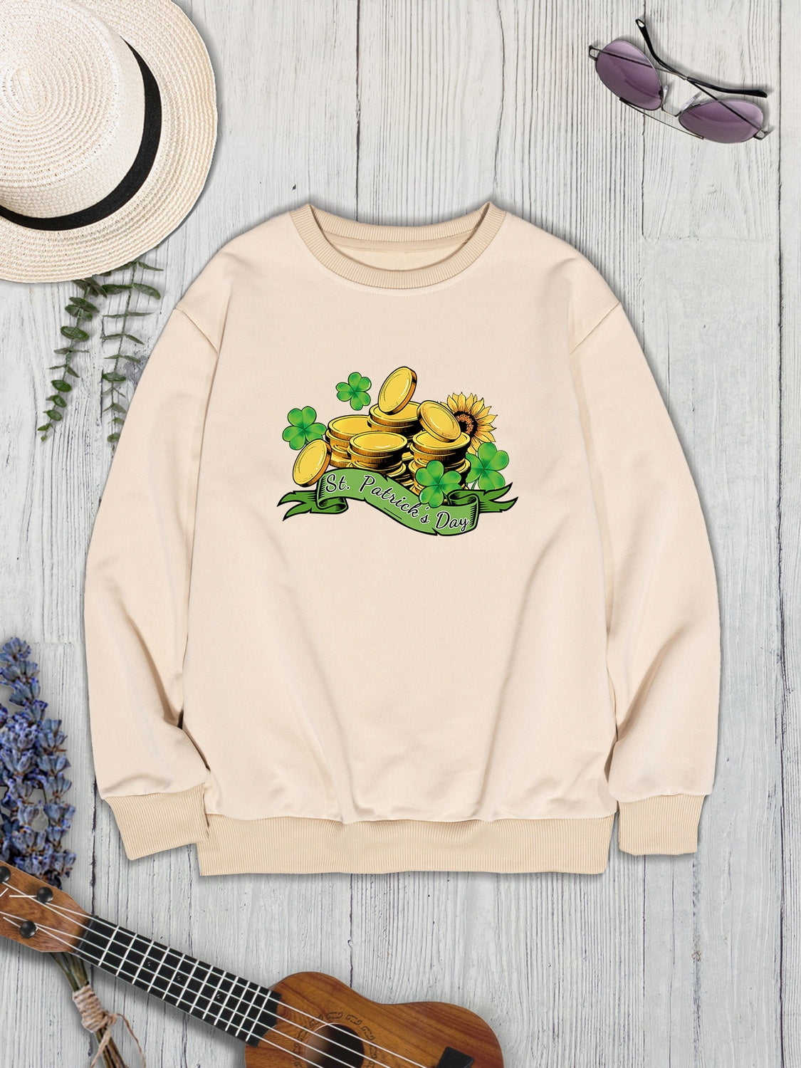 ST. PATRICK'S DAY Graphic Round Neck Sweatshirt 