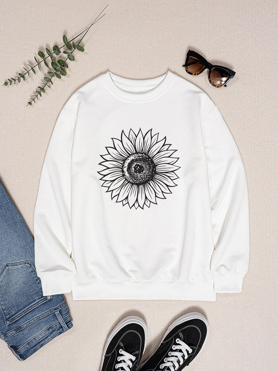 Sunflower Round Neck Dropped Shoulder Sweatshirt 