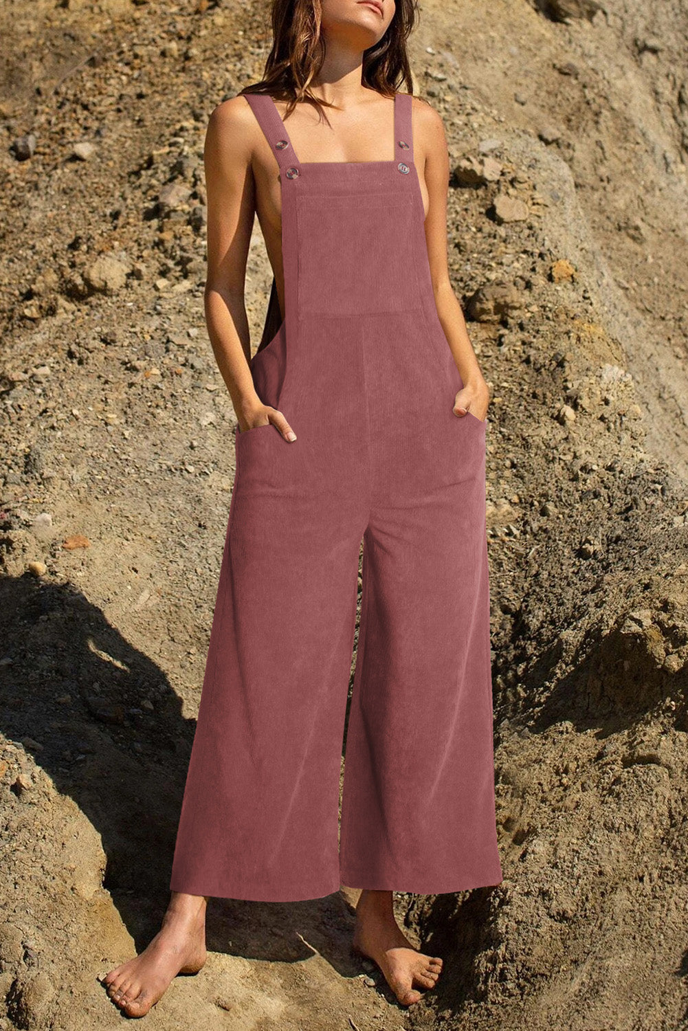 Pocketed Wide Leg Overall - Babbazon jumpsuit