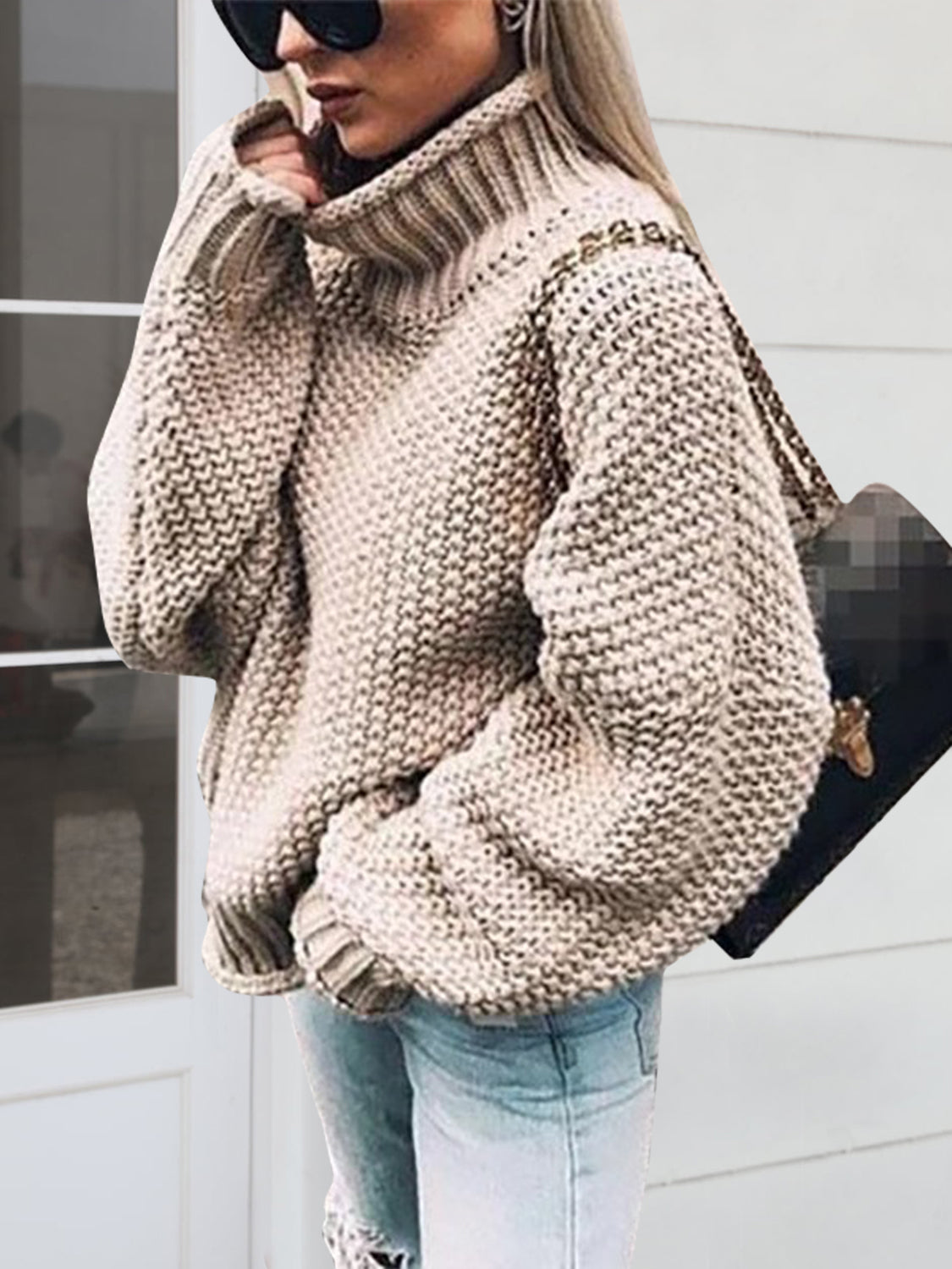 Turtleneck Long Sleeve Sweater 