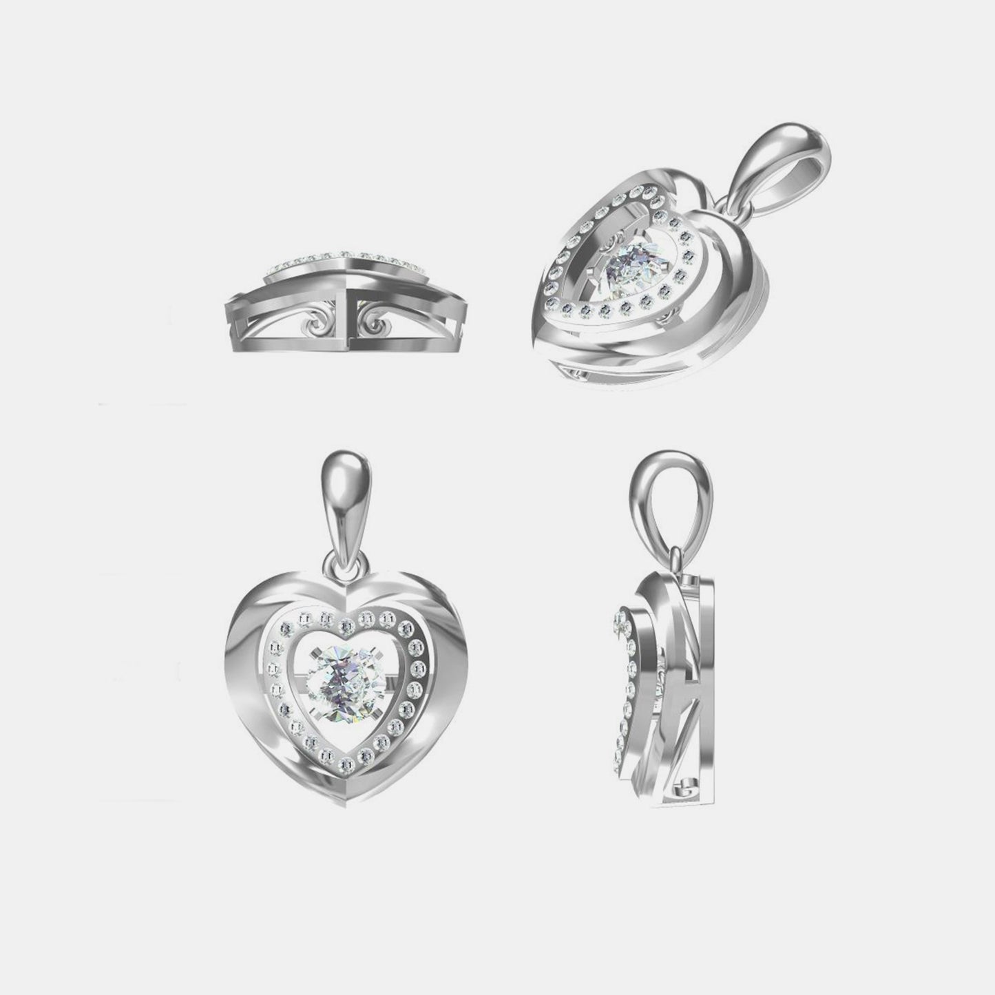 Moissanite 925 Sterling Silver Heart Necklace 