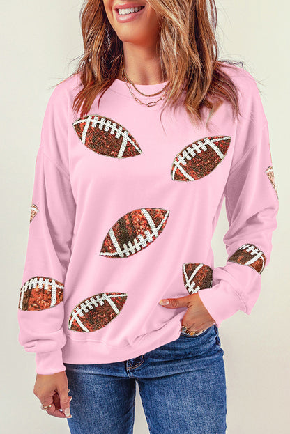 Sequin Football Patch Sweatshirt 