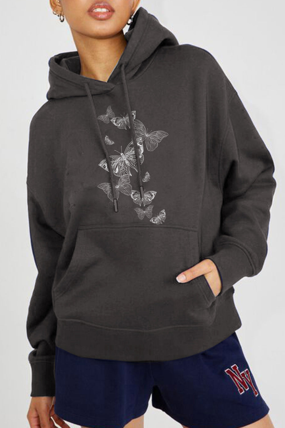 Simply Love Simply Love Full Size Dropped Shoulder Butterfly Graphic Hoodie 