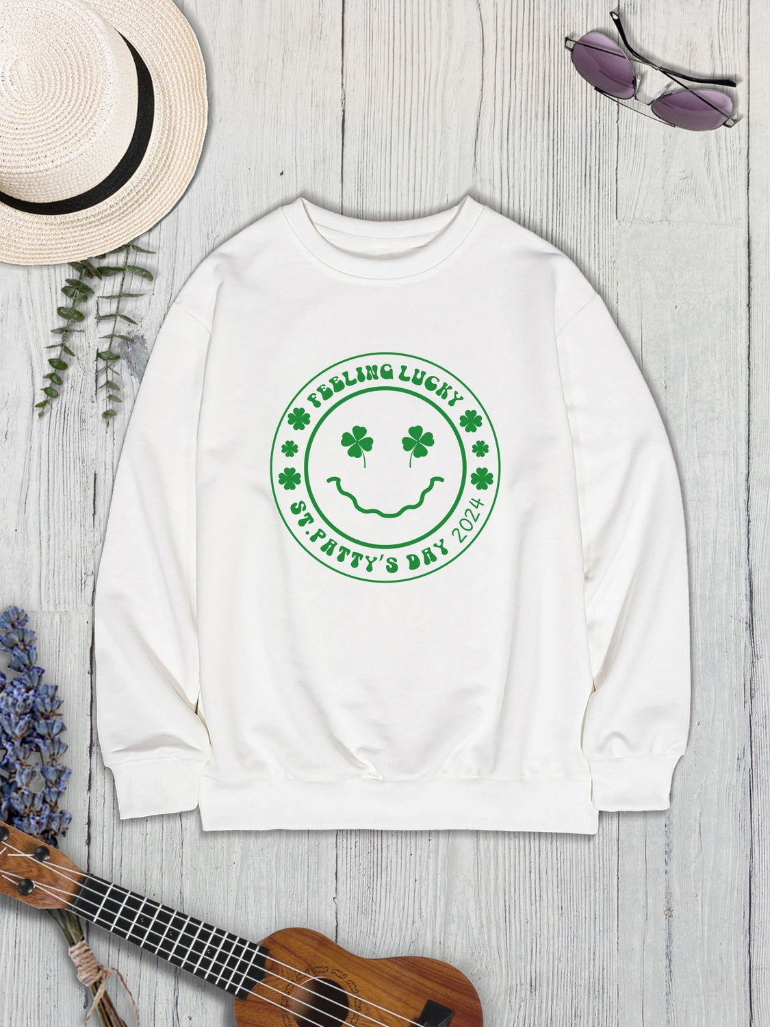 FEELING LUCKY ST. PATRICK'S DAY 2024 Round Neck Sweatshirt 