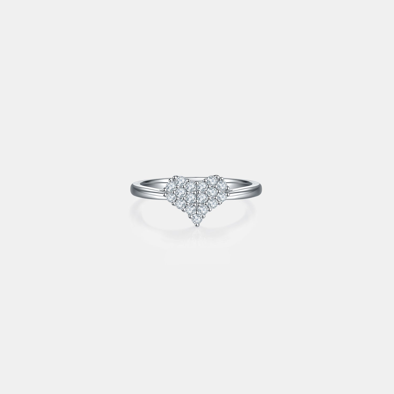 Moissanite 925 Sterling Silver Heart Ring 