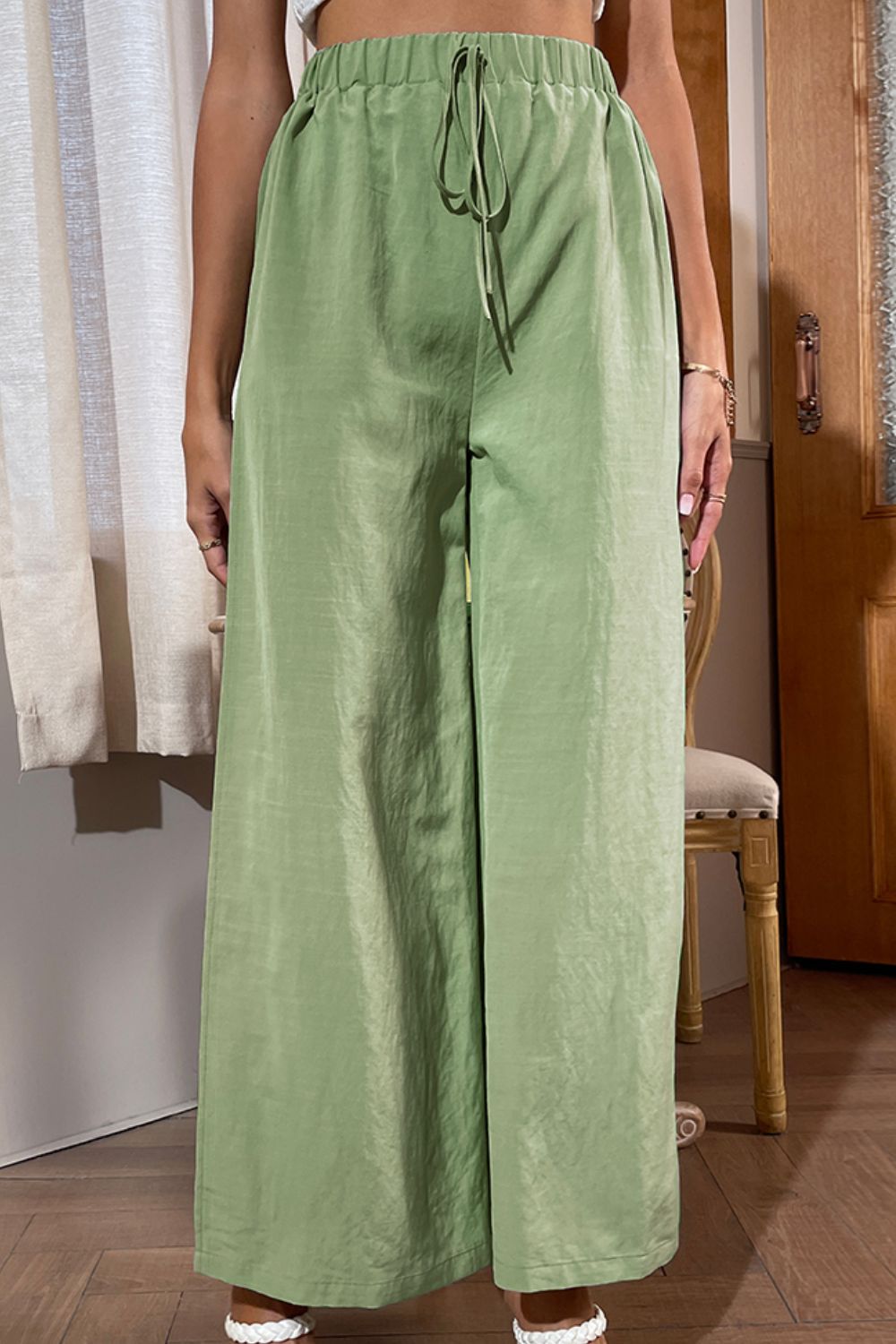 Side Slit Wide Leg Pants 