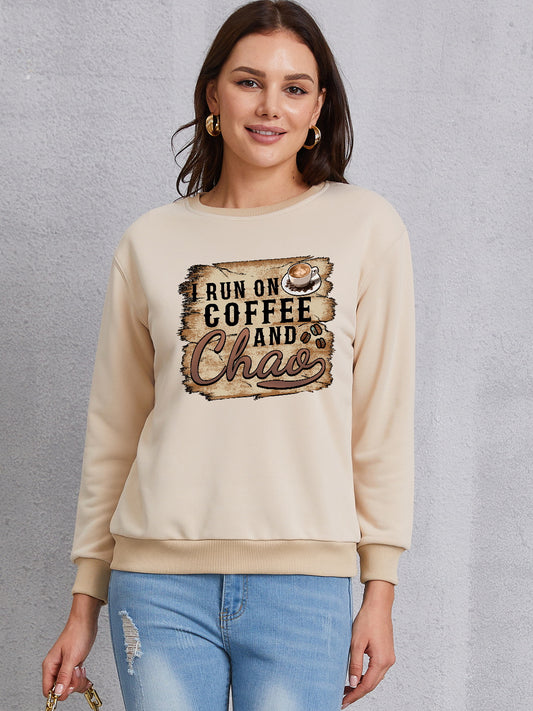 Letter Graphic Round Neck Sweatshirt 