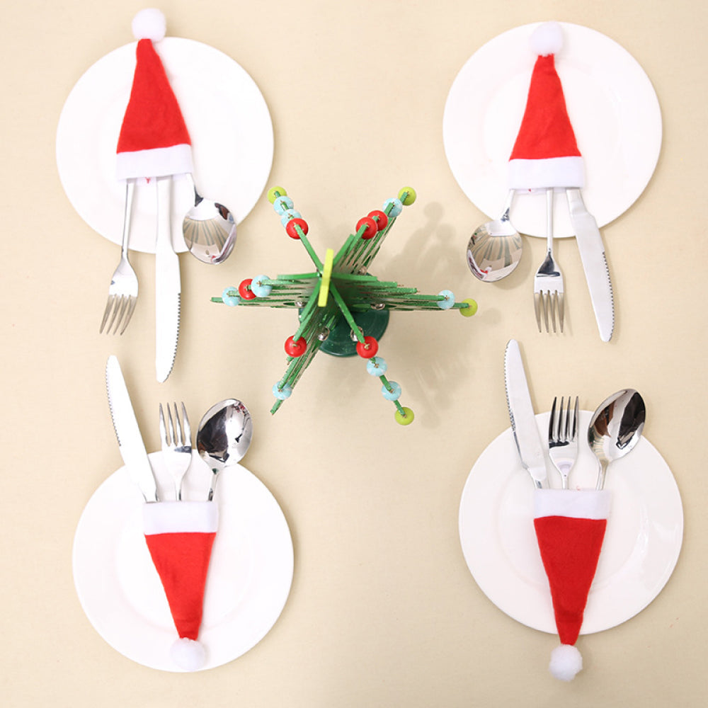 20-Piece Christmas Hat Cutlery Holders 