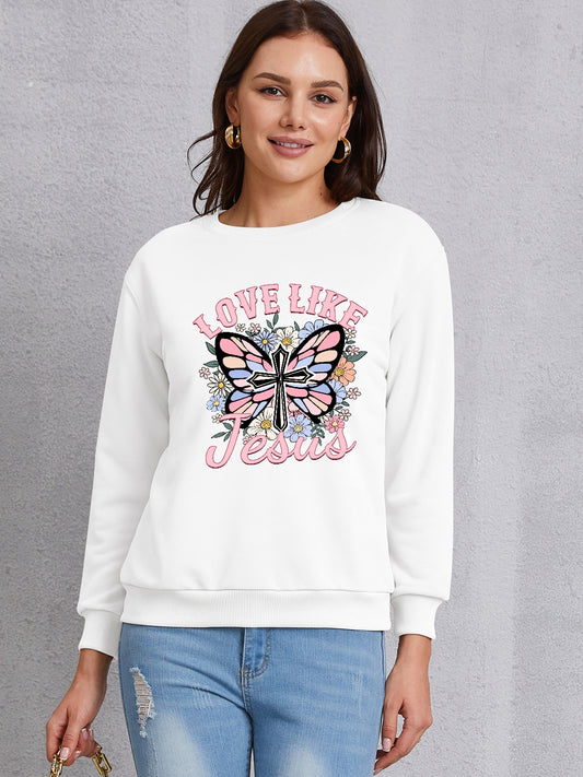 LOVE LIKE JESUS Round Neck Sweatshirt 