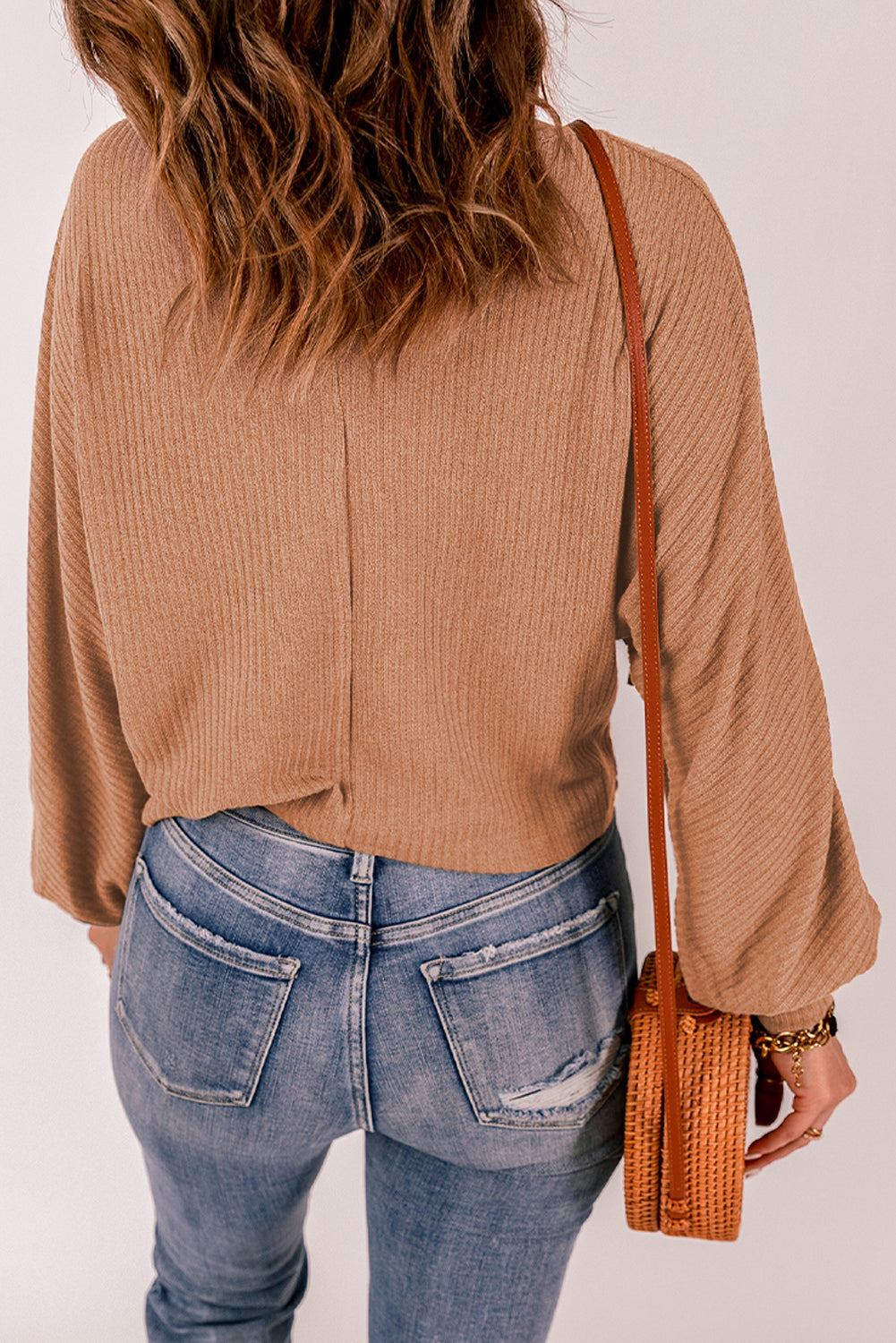 Round Neck Ribbed Top 