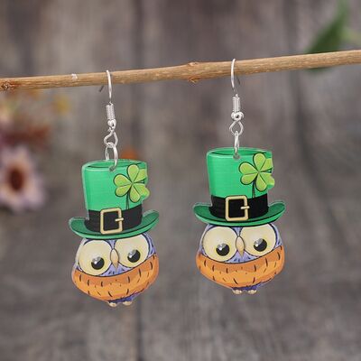 Acrylic Owl Dangle Earrings 