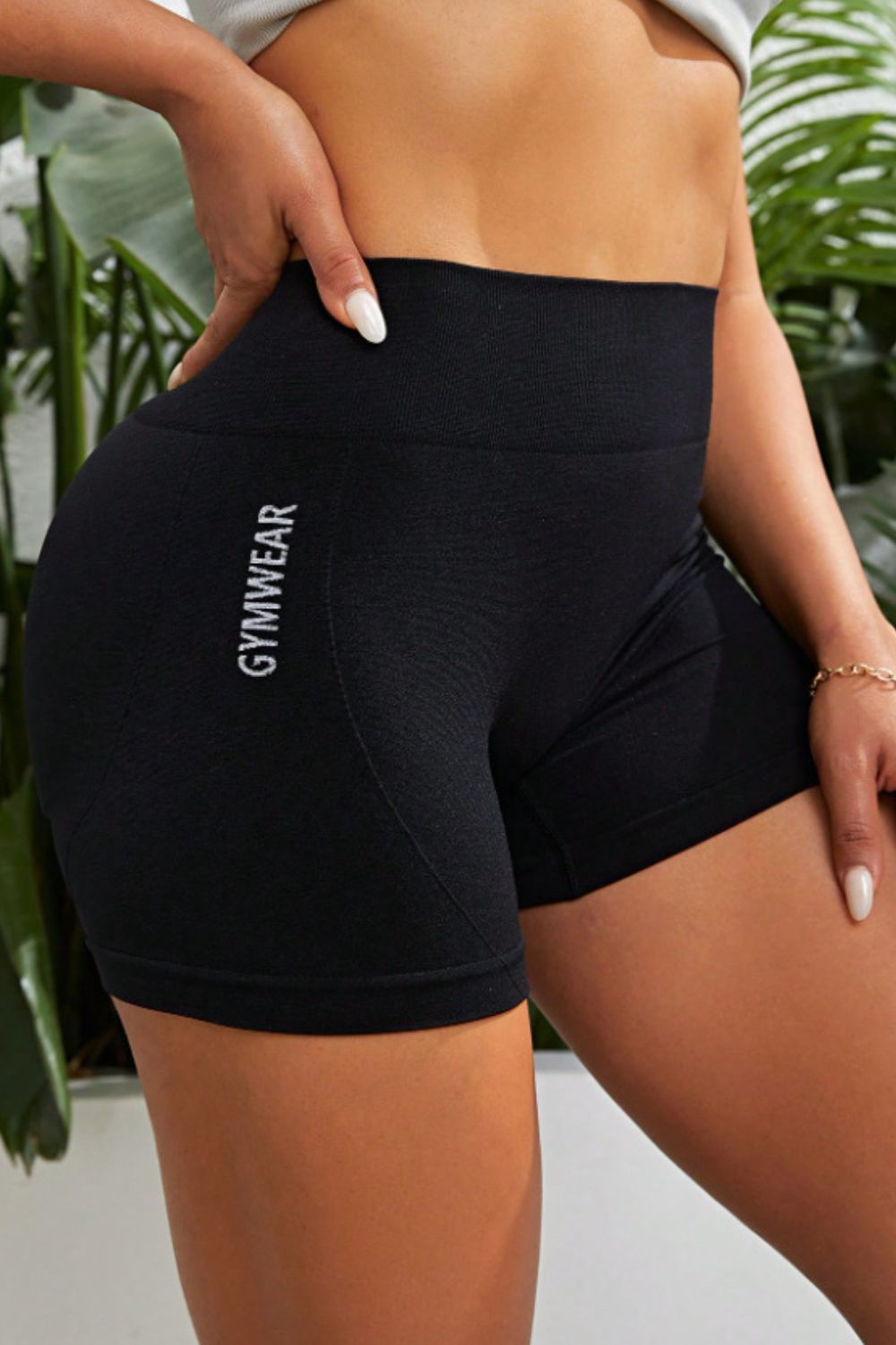 Slim Fit High Waistband Active Shorts 