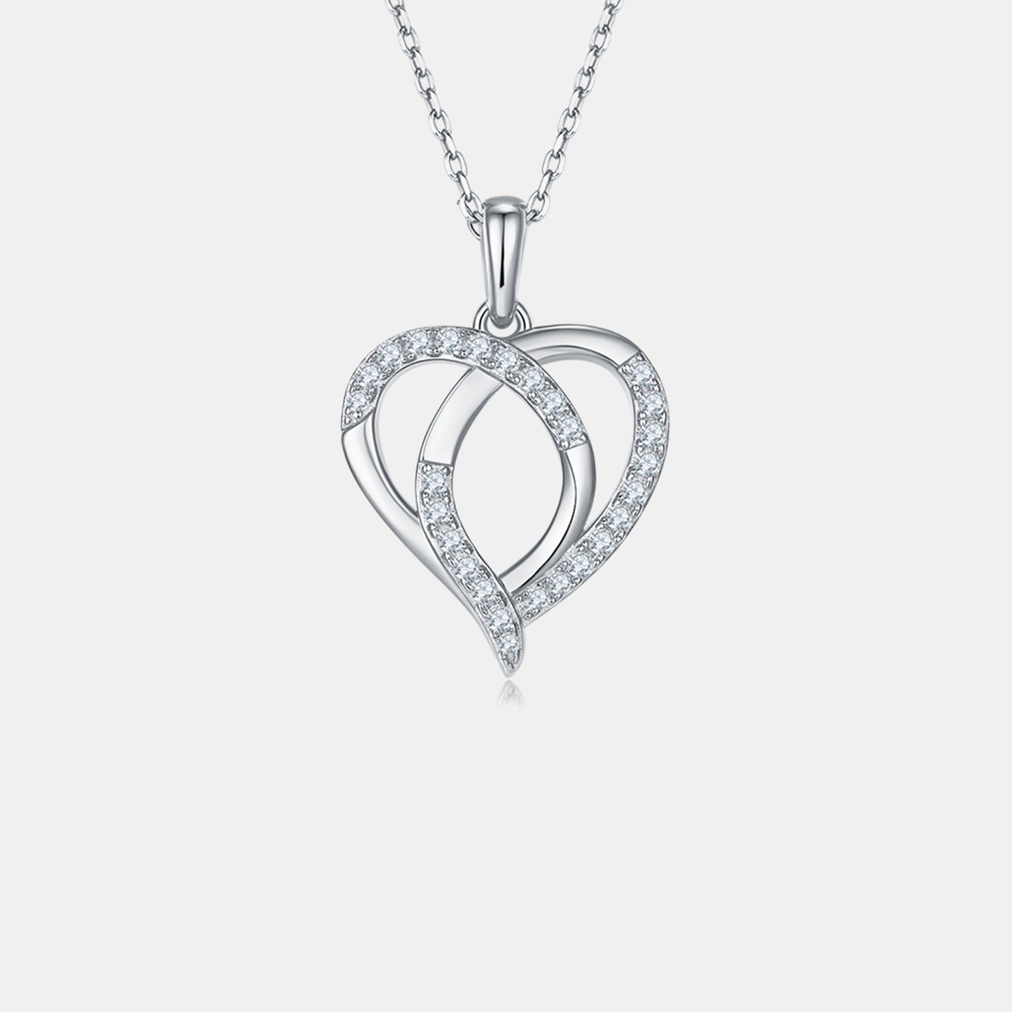 Moissanite 925 Sterling Silver Heart Shape Necklace 