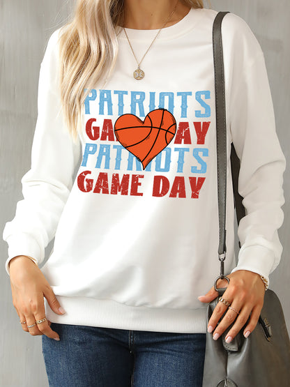 PATRIOTS GAME DAY Round Neck Dropped Shoulder Sweatshirt