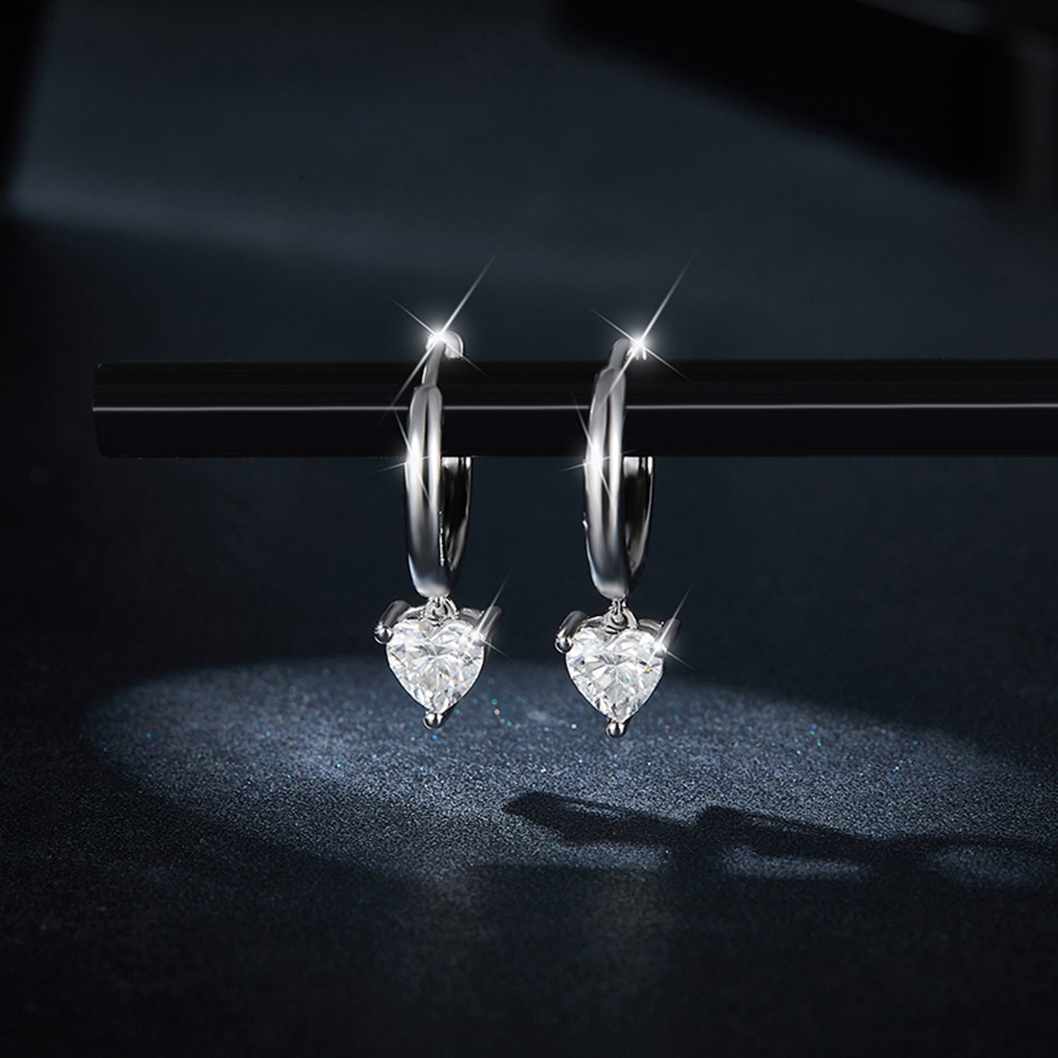 1 Carat Moissanite 925 Sterling Silver Heart Earrings 