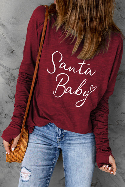 SANTA BABY Graphic Long Sleeve T-Shirt 