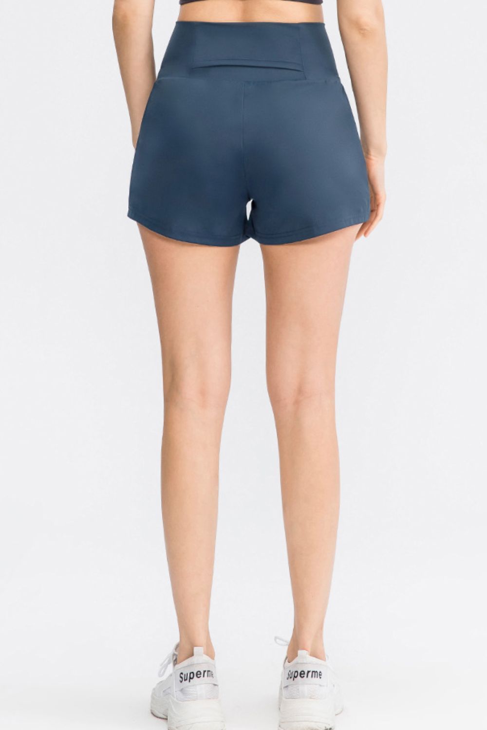 Wide Waistband Sports Shorts with Pockets 