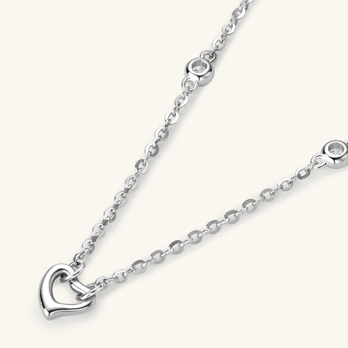 Moissanite 925 Sterling Silver Heart Necklace 